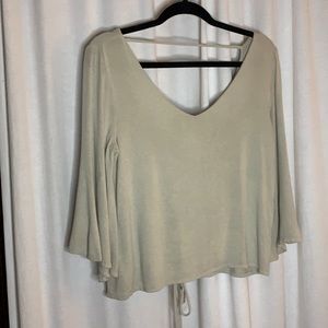 Light Green Flowy Long Sleeve Blouse